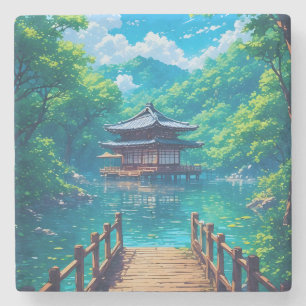 (Seijaku no Kohan) -  Lakeside Serenity Stone Coaster