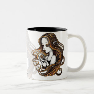 "Seika" Amber Rose Crystal Ball Angel Mug