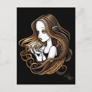 "Seika" Amber Rose Crystal Ball Angel Postcard