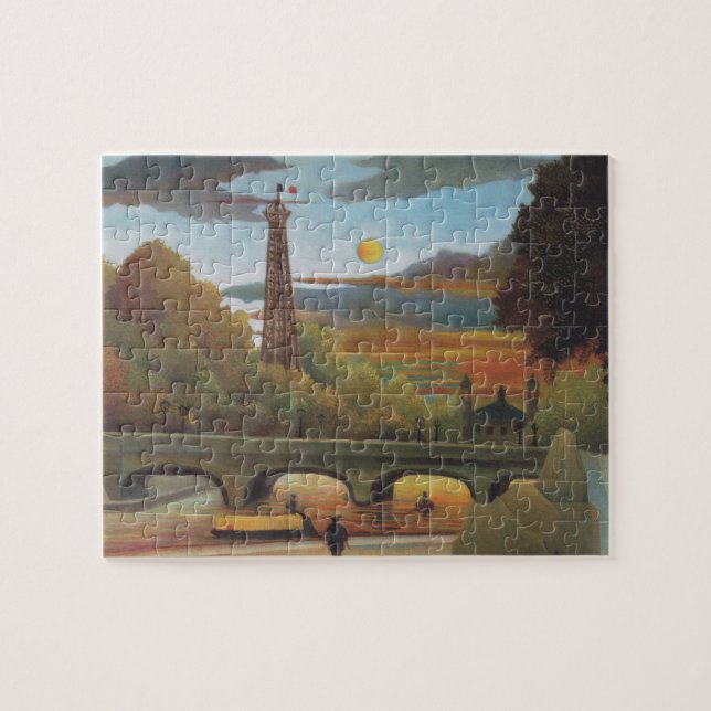 Seine and Eiffel Tower at Sunset by Henri Rousseau Jigsaw Puzzle (Horizontal)