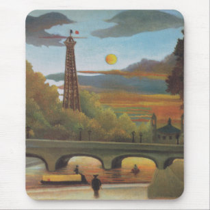 Seine and Eiffel Tower at Sunset by Henri Rousseau Mouse Pad