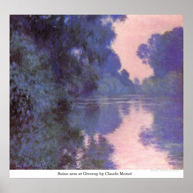 Seine arm at Giverny by Claude Monet Poster (Front)