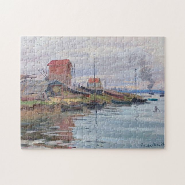 Seine at Petit-Gennevilliers Monet Fine Art Jigsaw Puzzle (Horizontal)