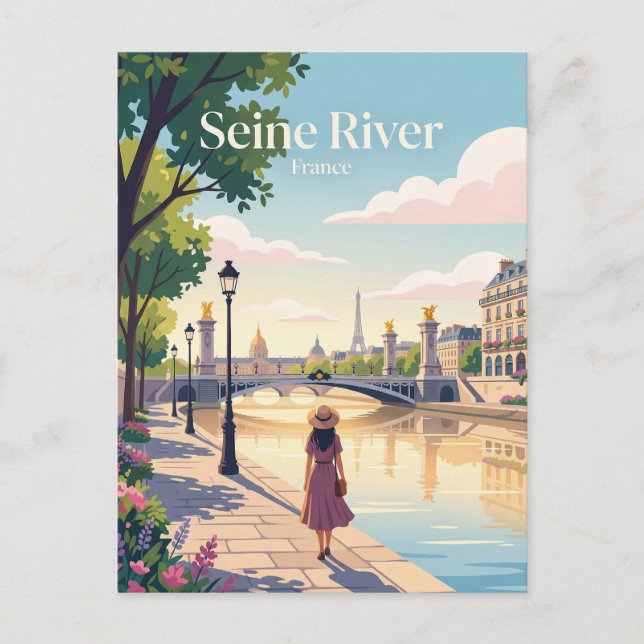 Seine River Banks France Postcard (Front)