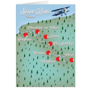 Seine River France vintage map