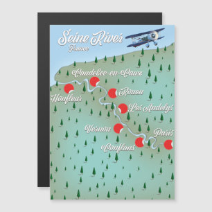 Seine River France vintage map