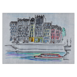 Seine River Ile Saint-Louis, Paris Cutting Board