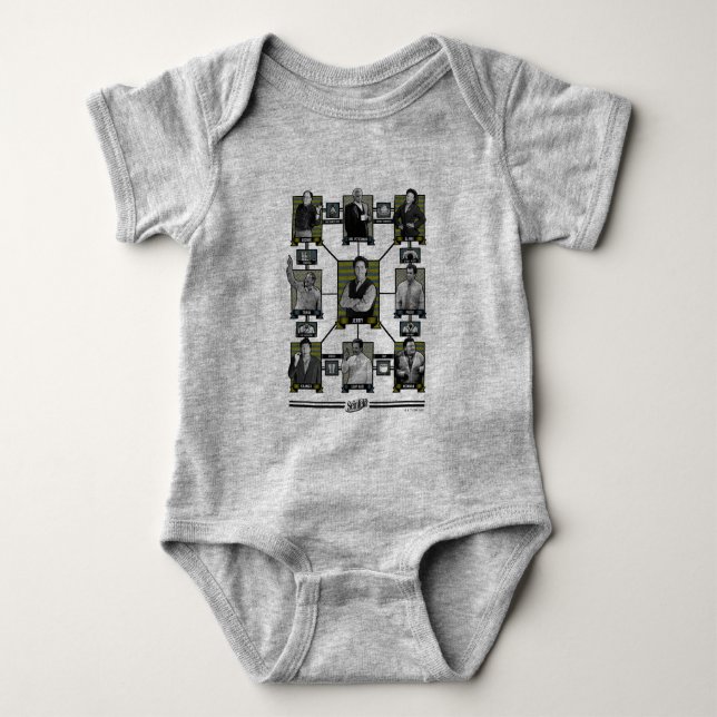 Seinfeld | Character Relationship Chart Baby Bodysuit (Front)
