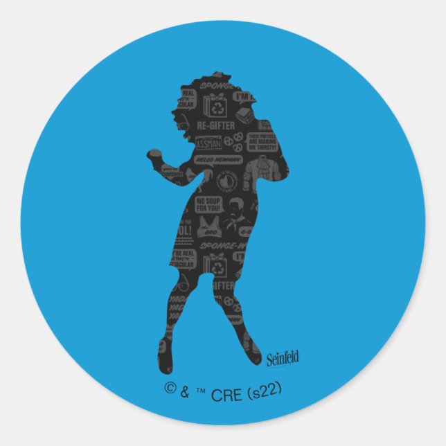 Seinfeld | Elaine Dance Silhouette Classic Round Sticker (Front)