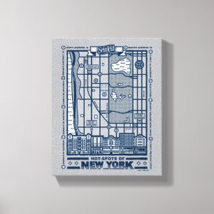 Seinfeld   Hot Spots of New York Map Canvas Print