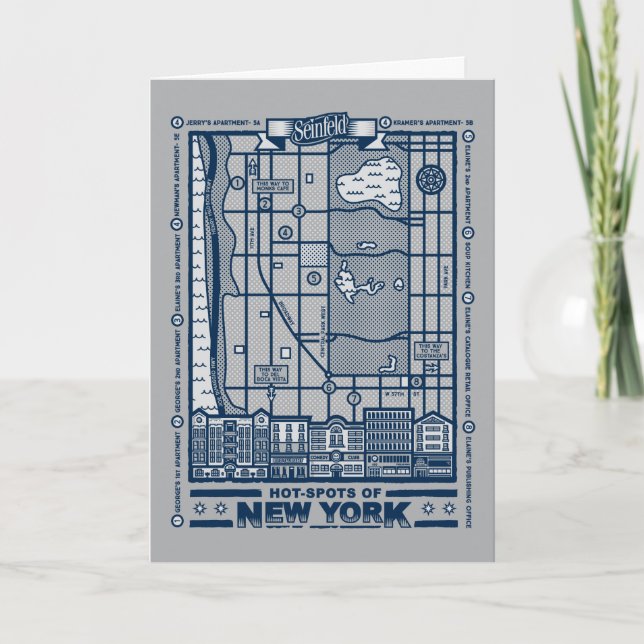Seinfeld | Hot Spots of New York Map Card (Front)