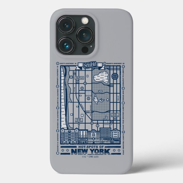 Seinfeld | Hot Spots of New York Map Case-Mate iPhone Case (Back)