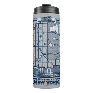 Seinfeld   Hot Spots of New York Map Thermal Tumbler