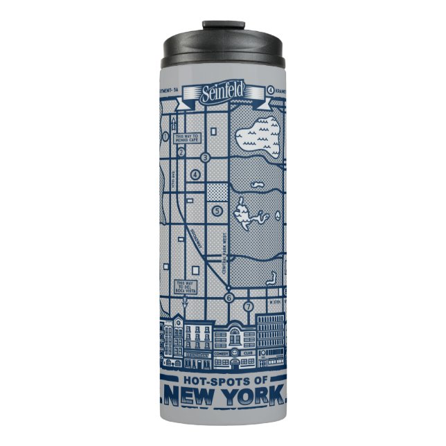 Seinfeld | Hot Spots of New York Map Thermal Tumbler (Front)