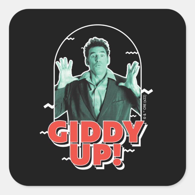 Seinfeld | Kramer - Giddy Up! Square Sticker (Front)