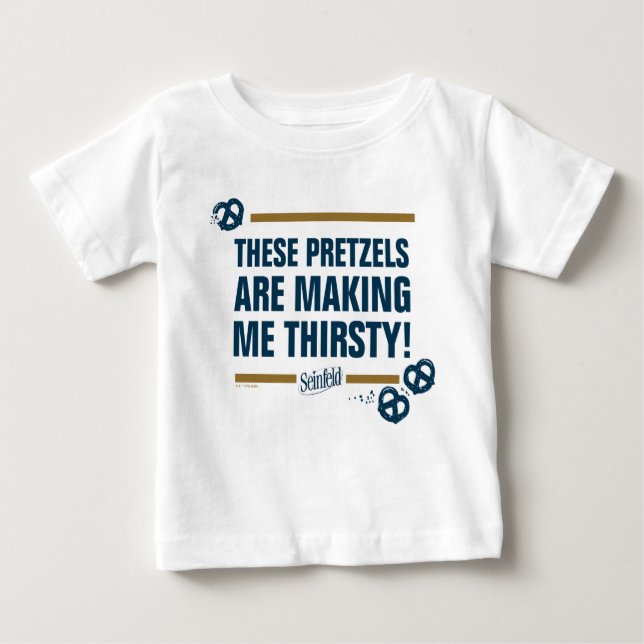 Seinfeld | "These Pretzels" Typography Graphic Baby T-Shirt (Front)
