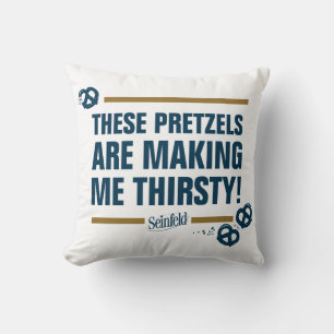 Seinfeld   "These Pretzels" Typography Graphic Cushion
