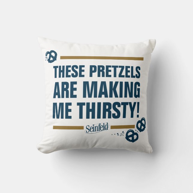 Seinfeld | "These Pretzels" Typography Graphic Cushion (Front)