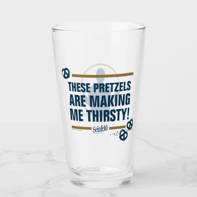 Seinfeld | "These Pretzels" Typography Graphic Glass (Front)