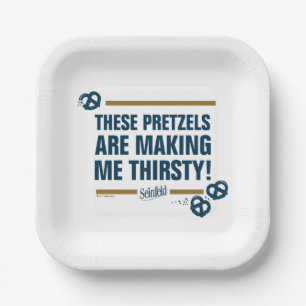 Seinfeld "These Pretzels" Typography Graphic Paper Plate