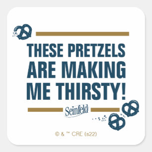 Seinfeld   "These Pretzels" Typography Graphic Square Sticker
