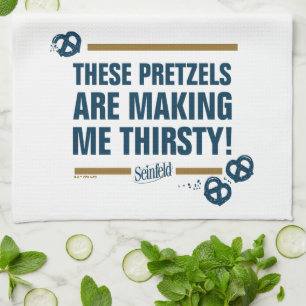 Seinfeld   "These Pretzels" Typography Graphic Tea Towel