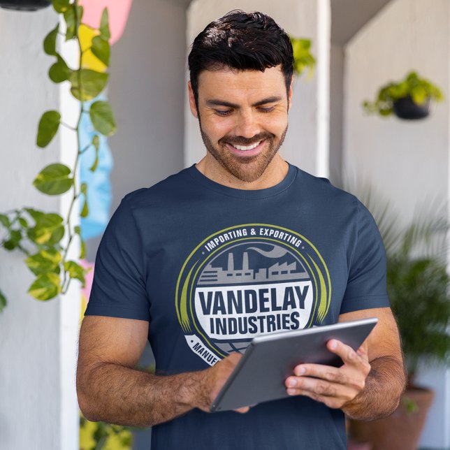 Seinfeld | Vandelay Industries Logo T-Shirt (Person wearing t-shirt)