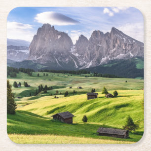Seiser Alm Dolomite Alps, Italy Square Paper Coaster
