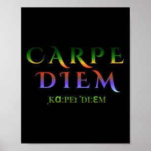 Seize Day Carpe Quote Diem Latin Inspirational Tro Poster