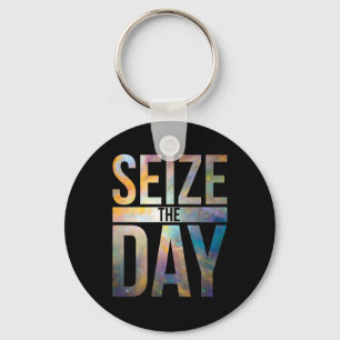 Seize the Day Black Key Ring