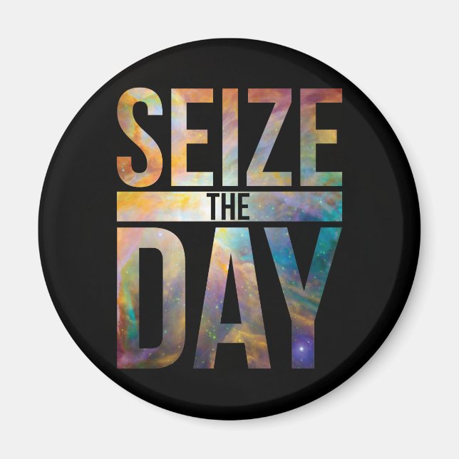 Seize the Day Black Magnet (Front)