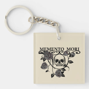 Seize the Day - Black Roses - Memento Mori Skull Key Ring