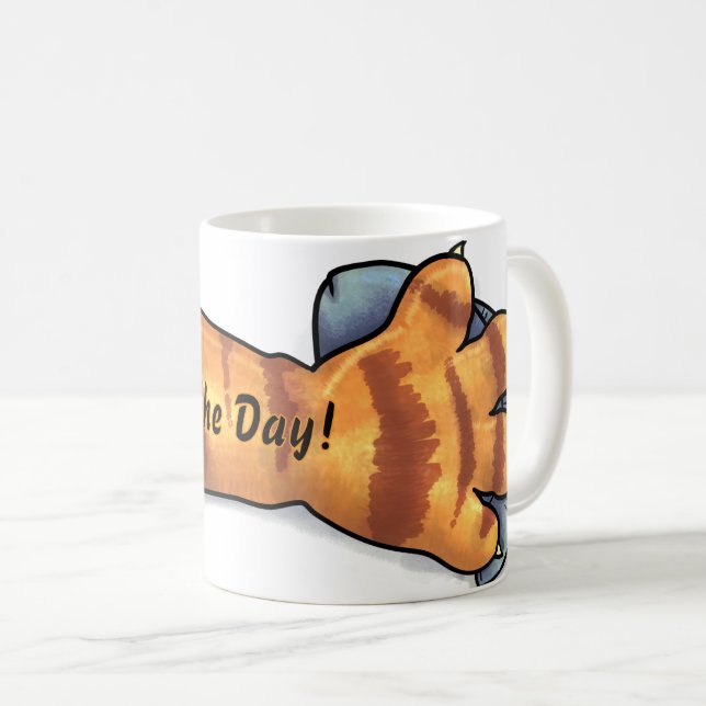 Seize the day Cat Grab  Coffee Mug (Front Right)