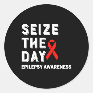 Seize The Day Epilepsy Awareness  Classic Round Sticker