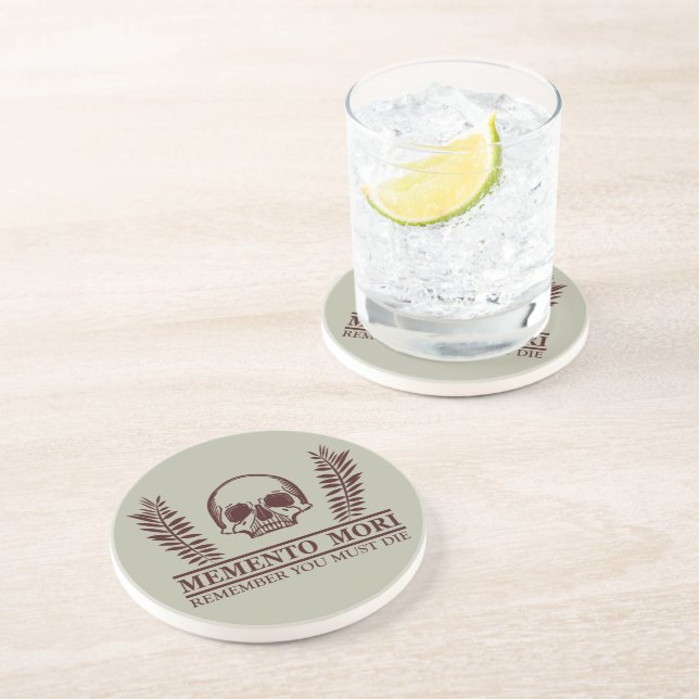Seize the Day Memento Mori skull Coaster (Side)