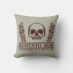 Seize the Day Memento Mori skull Cushion