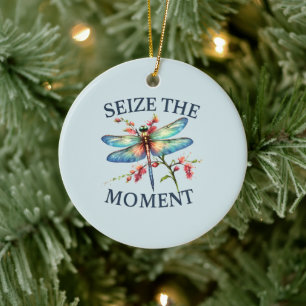 Seize The Moment - Artistic Dragonfly Ceramic Ornament
