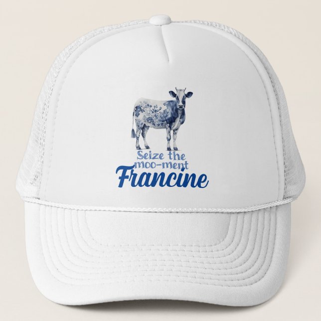 Seize the Moo-ment Customisable Trucker Hat (Front)