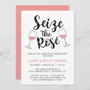 Seize the Rosé Wine Tasting Party Invitation