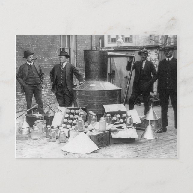 Seized Moonshine Still, 1922 Postcard (Front)