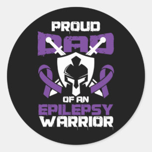 Seizure Disorder Awareness Proud Dad Of Epilepsy W Classic Round Sticker