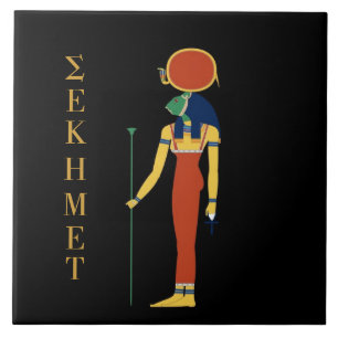 SEKHMET EGYPTIAN GODDESS TILE. CERAMIC TILE