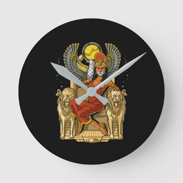 Sekhmet Egyptian Lioness Goddess Round Clock (Front)
