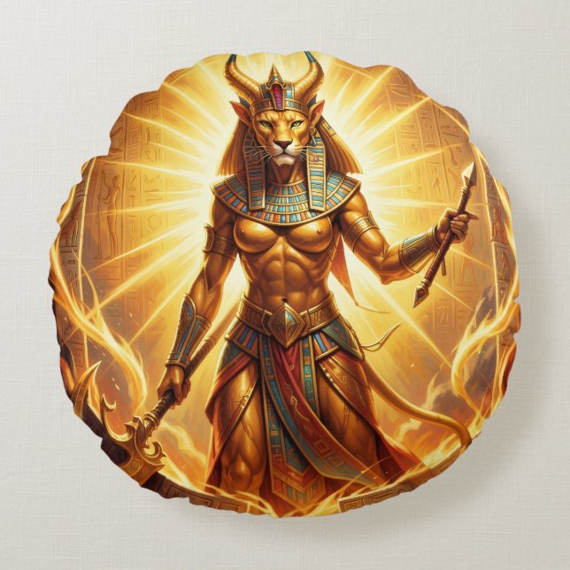 Sekhmet – Lion-Headed War Goddess´4 Round Cushion (Front)
