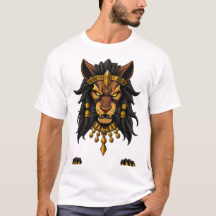 Sekhmet Lioness Goddess Face Illustration T-Shirt