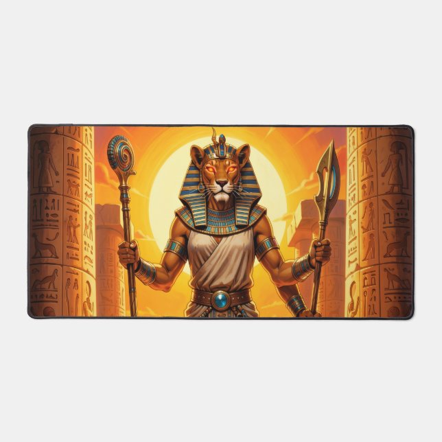 Sekhmet – Löwenköpfige Kriegsgöttin Desk Mat (Front)