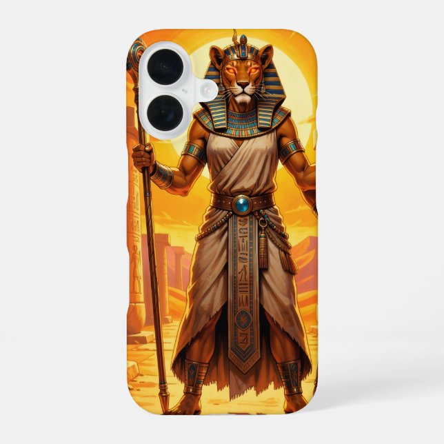 Sekhmet – Löwenköpfige Kriegsgöttin iPhone 16 Case (Back)