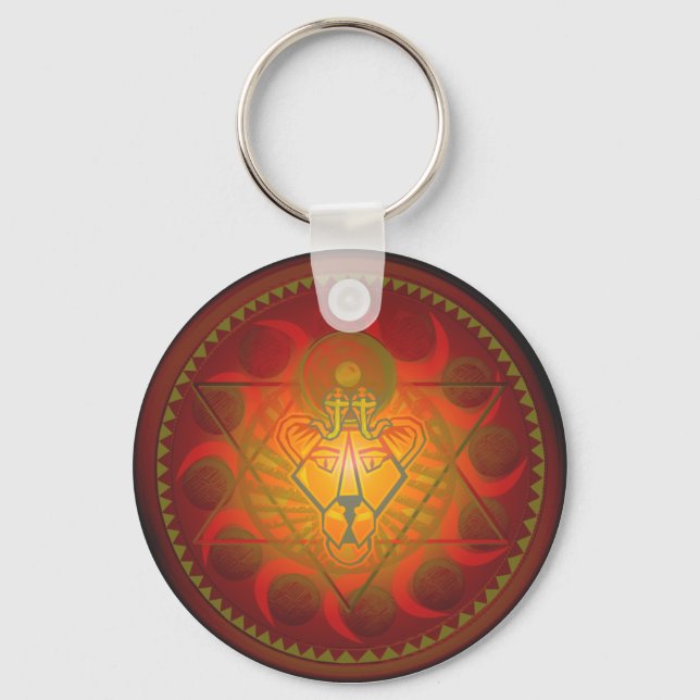 sekhmet solar hexagram key ring (Front)