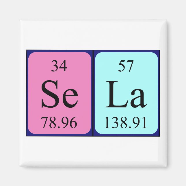 Sela periodic table name magnet (Front)