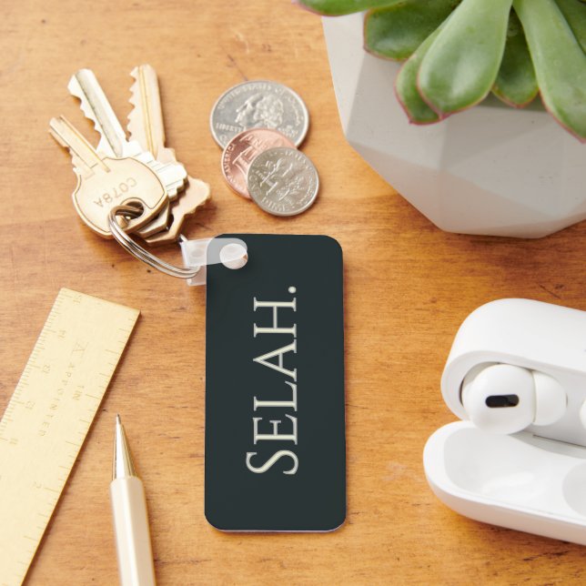 Selah Hebrew Word Custom Name  Key Ring (Desk)